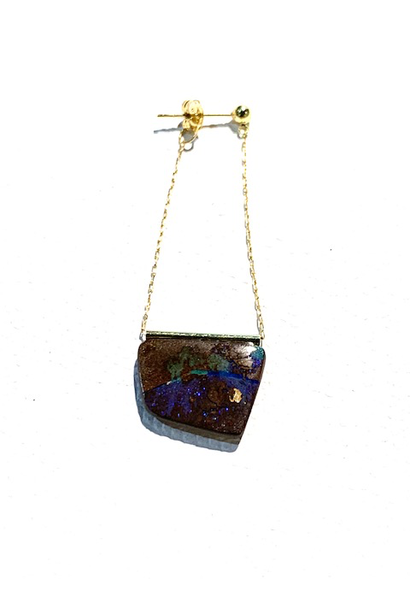 Monaka Jewellery - 18ct Gold Boulder Opal Single Earring - Japan