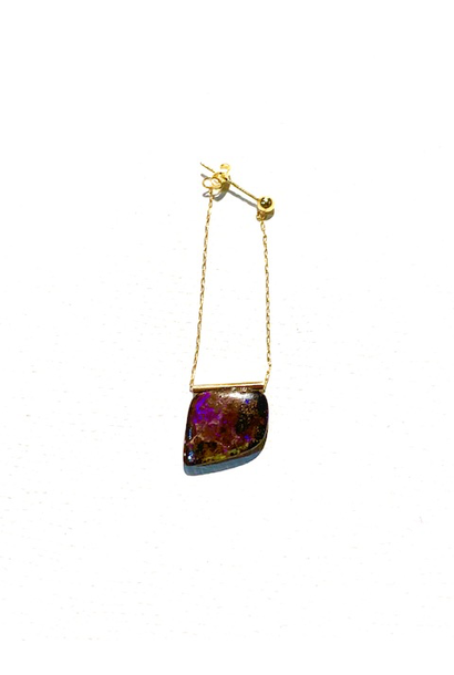 Monaka Jewellery - 18ct Gold Boulder Opal Single Earring - Japan