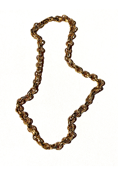 Vintage Gold Toned Rope Link Necklace - USA