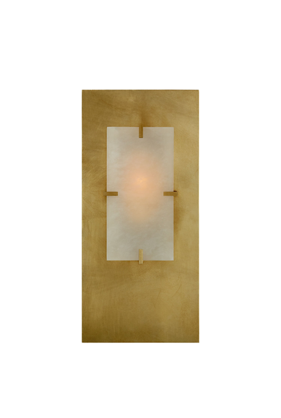 AERIN - Dominica Rectangle Sconce in Gild and Alabaster - H49.5xW22.9cm