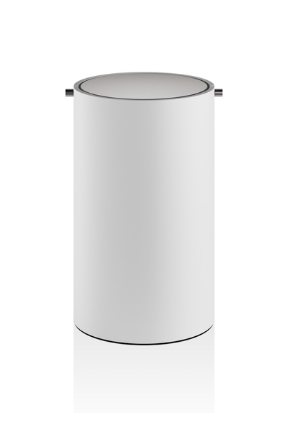 DW - Stone - BEMD Waste Bin with Revolving Lid - White Resin  Matt Stainless Steel - Germany