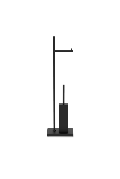 DW - DW 671 Toilet Brush and Paper Holder - Matt Black - L20xD13.5xH75 - Germany