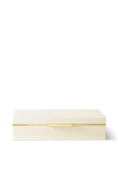 AERIN - Embossed Shagreen Envelope Box - Cream