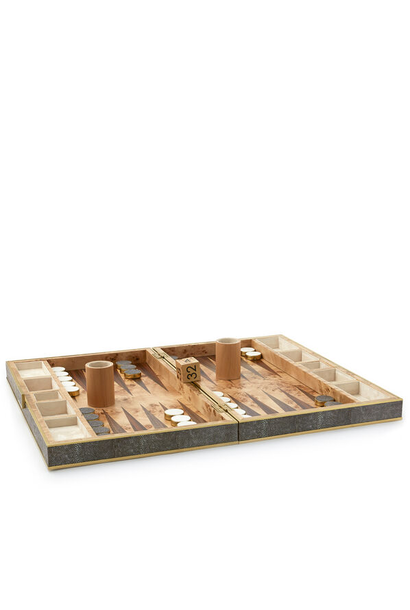 AERIN - Embossed Shagreen Backgammon Set - Chocolate
