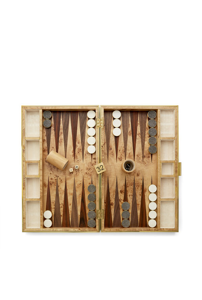 AERIN - Embossed Shagreen Backgammon Set - Chocolate