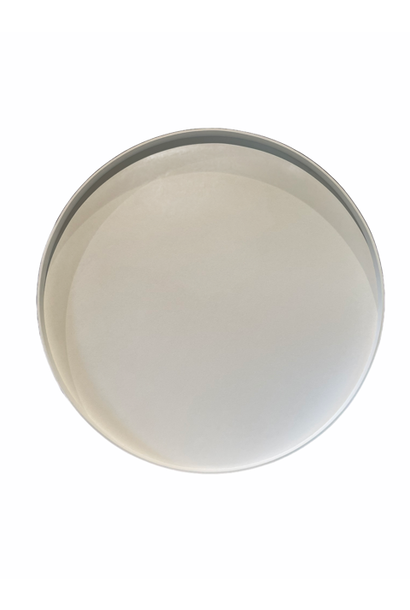 Giobagnara - Round Polo Utopia Tray XXL - White Printed Calfskin Leather with White Stitching - D75.5cm H4cm - Italy