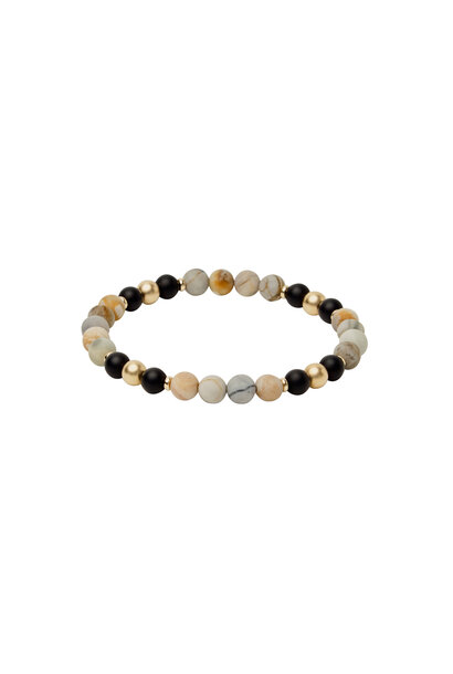 SPIRITUS STONES - THE MR MINTY BRACELET WITH PICASSO JASPER, ONYX & 14ct GOLD