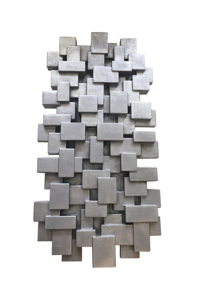 Dan Schneiger - Slim Profile Geometric Wall Sculpture - Mixed Media - 142x72x10cm