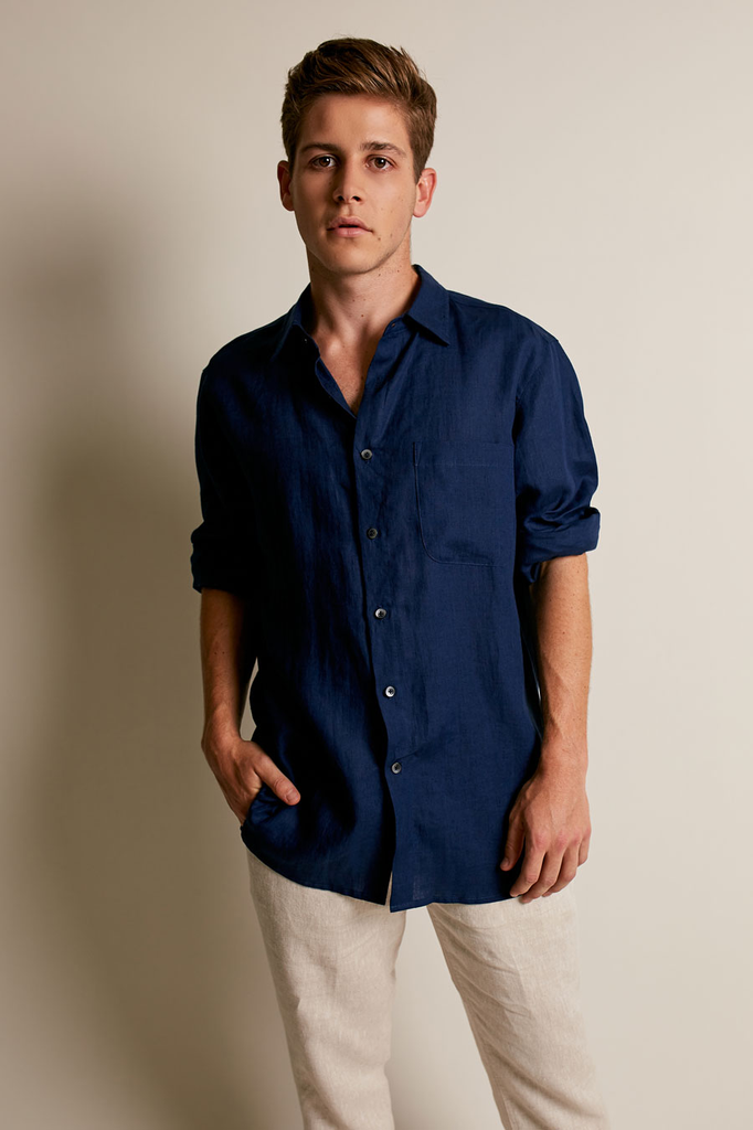 The Linen Shirt - Long Sleeve Slim Fit - Made in Australia with 100% Irish Linen-1