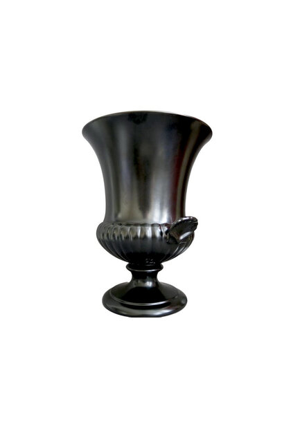 Vintage Wedgwood - Ravenstone Urn / Vase - Black - Large H17.5cm - UK c.1960