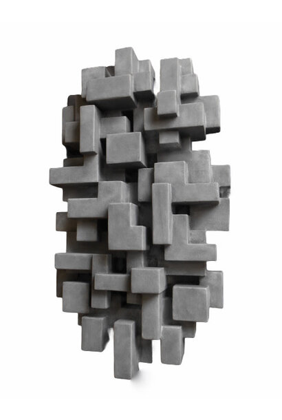 Dan Schneiger - Miyami Wall Sculpture with Concrete Finish - Mixed Media - 94x53x15cm