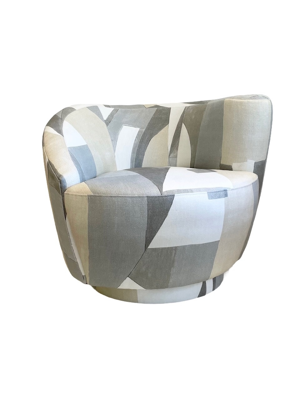 BECKER MINTY - Club Tropicana Low Right  Swivel Chair in Kelly Wearstler District Fabric Shown  in Alabaster - H75cm W91cm D88cm Seat H46cm-1