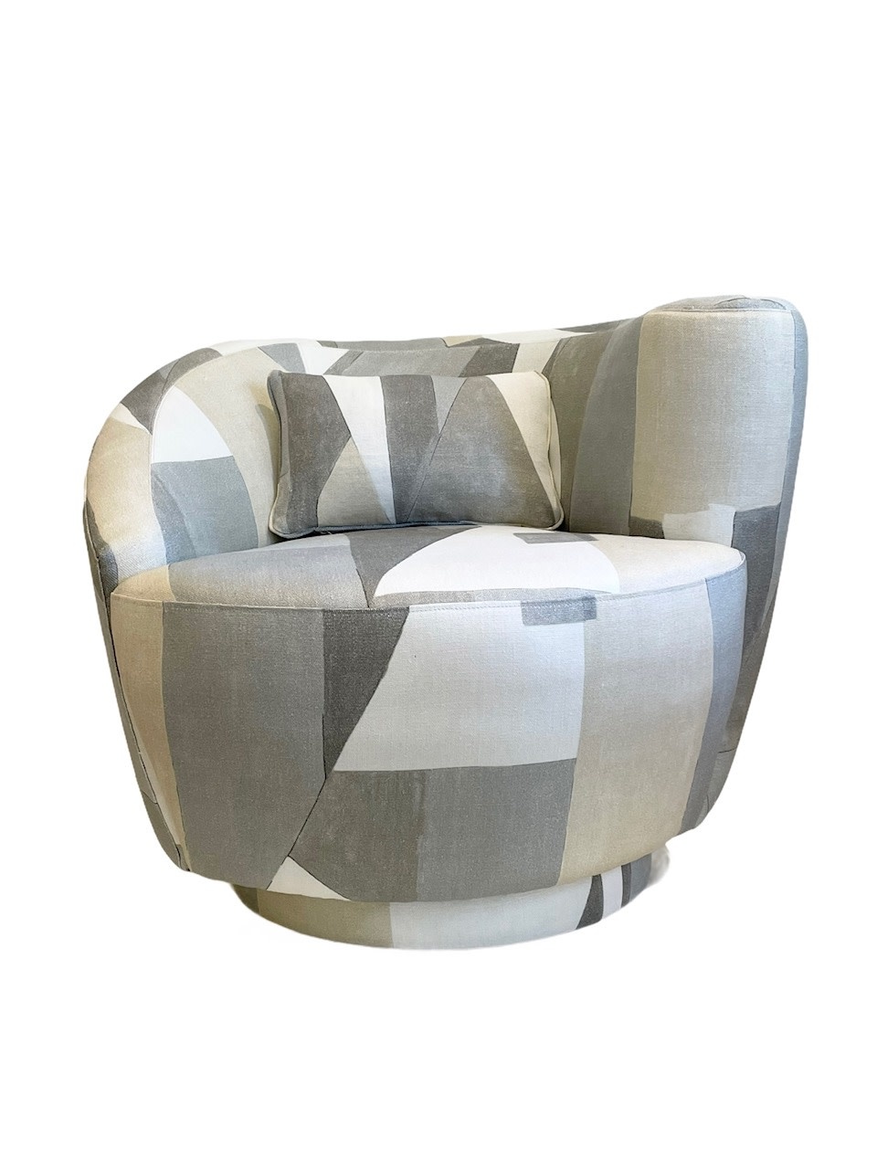 Becker Minty - Bolster Cushion in Kelly Wearstler District Fabric Shown in Alabaster - 30x25cm-2