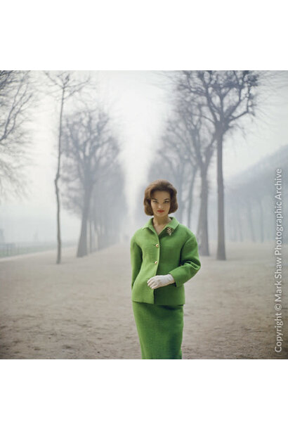 Mark Shaw - Henrietta Tiarks Among the Trees wears Crahay for Ricci, Paris, 1959