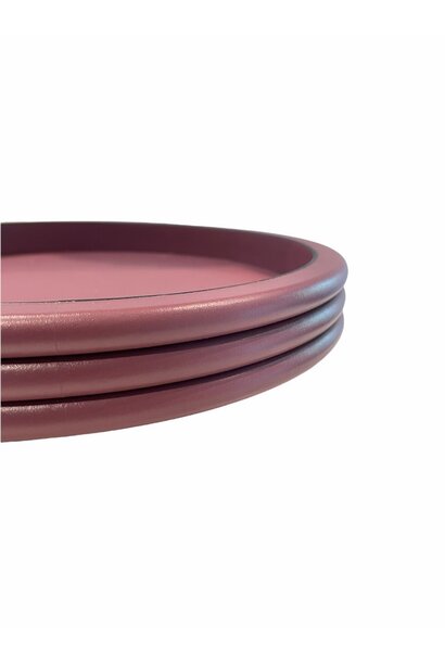 Giobagnara - Scala Leather Tray - Antique Rose - Italy