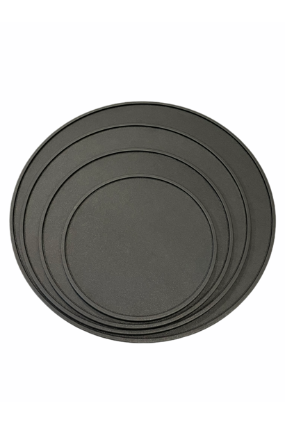 Giobagnara - Arcobaleno Round Tray Monochrome - Mini - Black Printed Calfskin Leather with Black Stitching - D30.5xH1.5cm - Italy