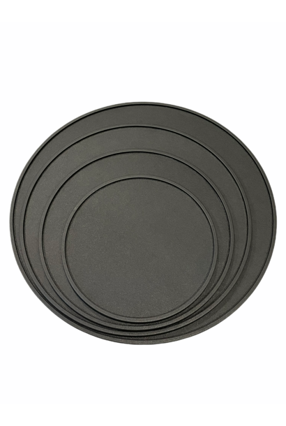 Giobagnara - Arcobaleno Round Tray Monochrome - Medium - Black Printed Calfskin Leather - D47xH1.5cm - Italy