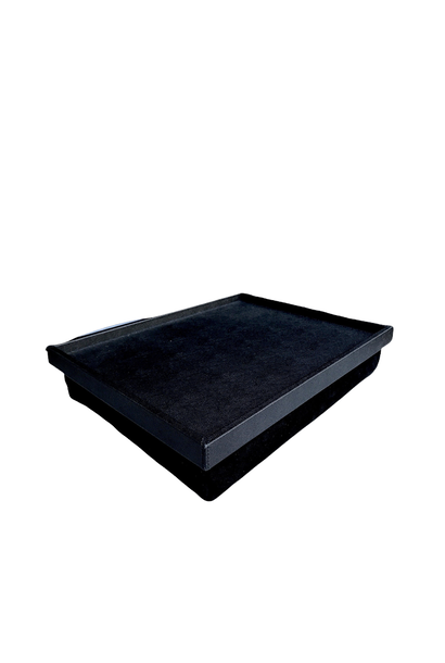 Giobagnara - Teddy Bed Tray Large - Printed Calfskin Leather - Black with Black Stitching - 54x44.5x10cm - Italy