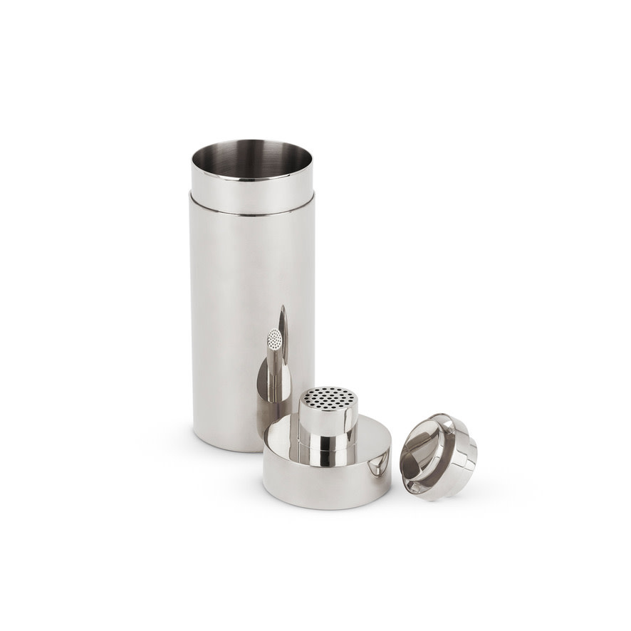 BECKER MINTY Collection Saturne - Cocktail Shaker and Nip Measure H20cmxD7.6cm - Polished Nickel-3