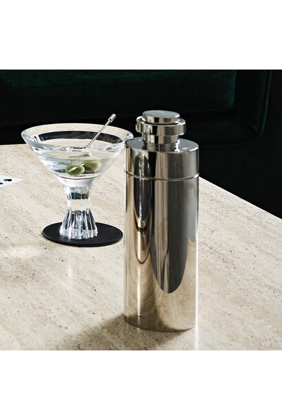 BECKER MINTY Collection Saturne - Cocktail Shaker and Nip Measure H20cmxD7.6cm - Polished Nickel