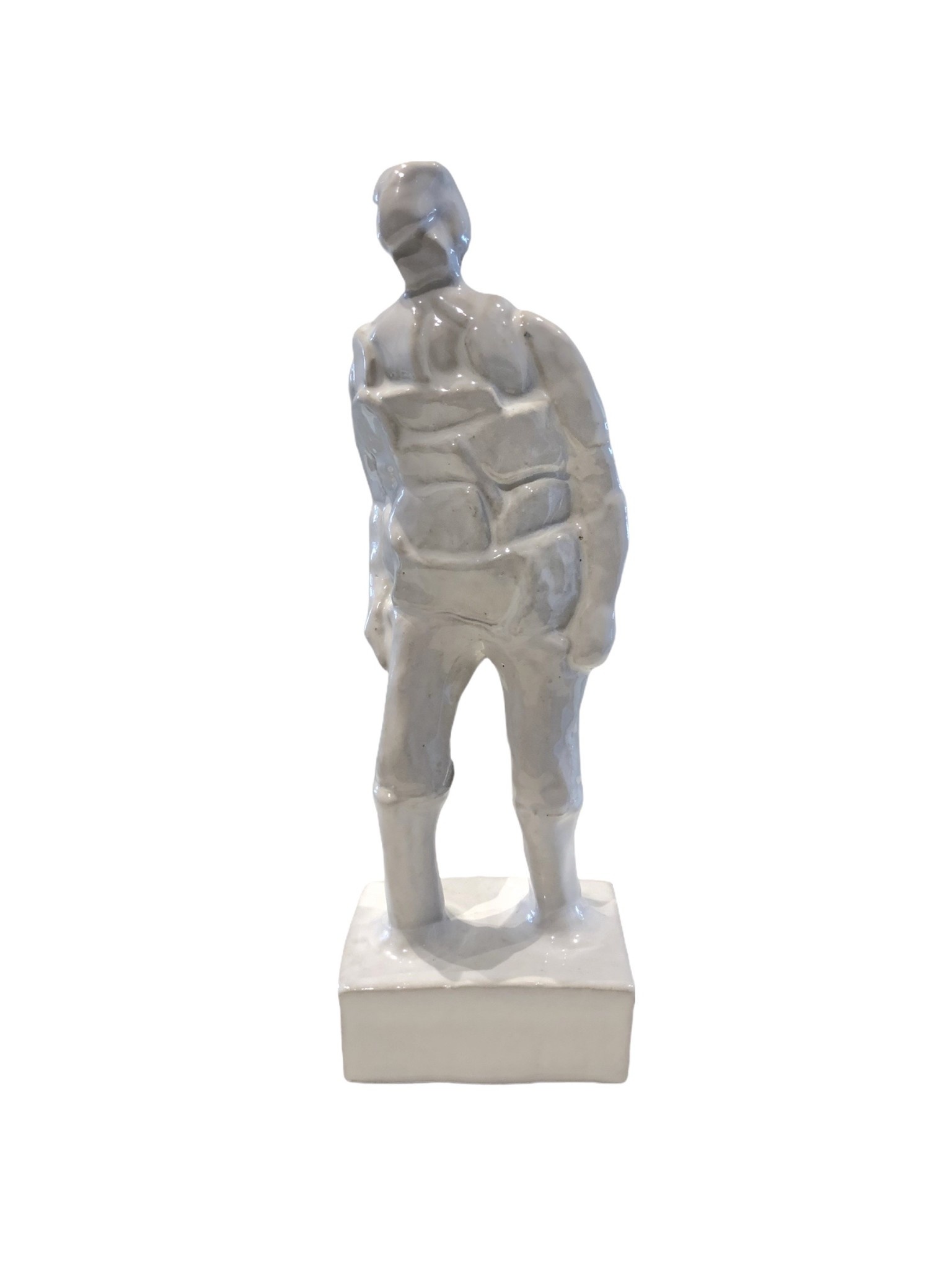 Robert Delves - White Fortitude Figure - Ceramic Sculpture - 18x10x6.5cm-1
