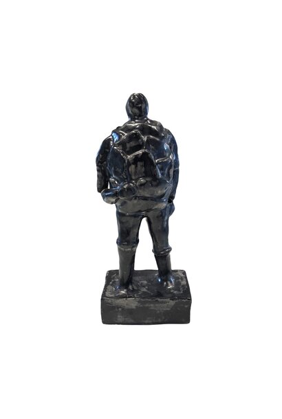 Robert Delves - Black Fortitude Figure - Ceramic sculpture -  18x10x6.5cm