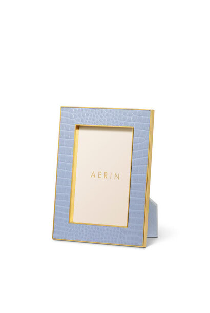 AERIN - Classic Croc Leather Frame - 4x6" - Hydrangea Blue