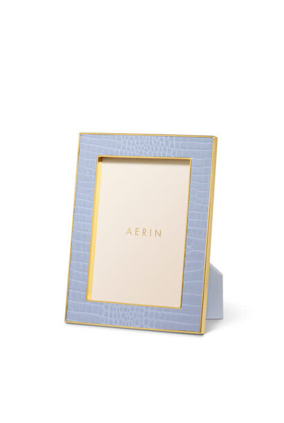 AERIN - Classic Croc Leather Frame - 5x7" - Hydrangea Blue