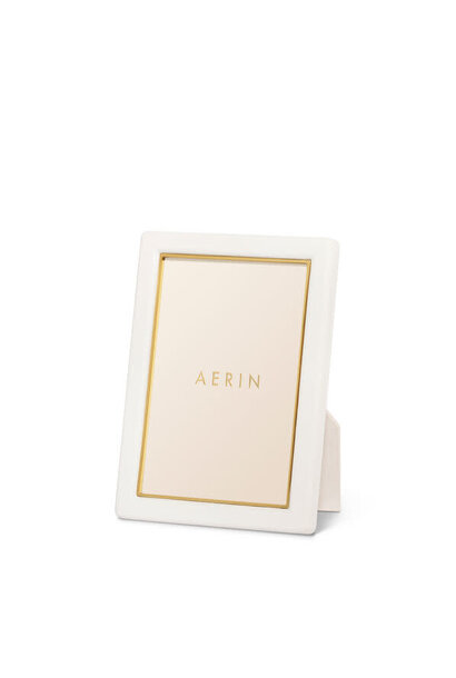 AERIN - Piero Leather Frame - 4x6" - Shadow White