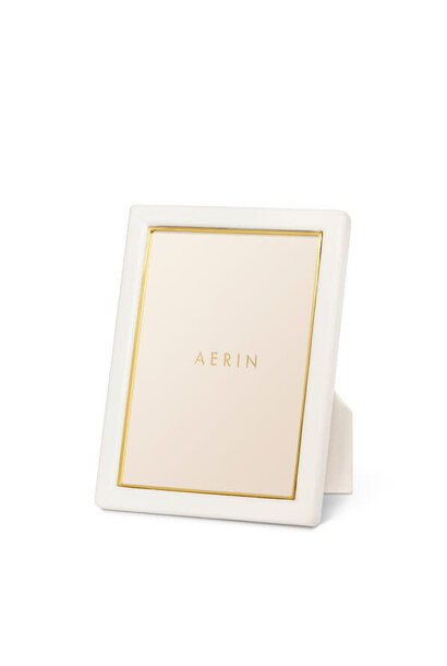 AERIN - Piero Leather Frame - 5x7" - Shadow White