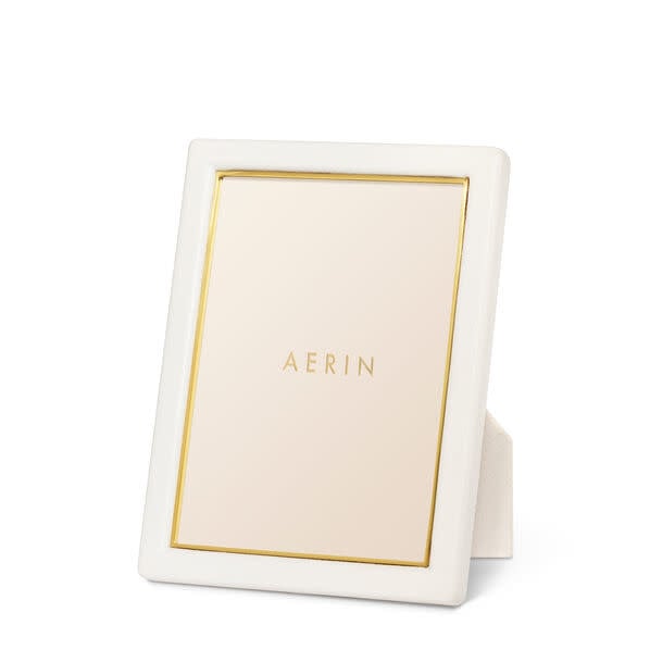 AERIN - Piero Leather Frame - 5x7" - Shadow White-1