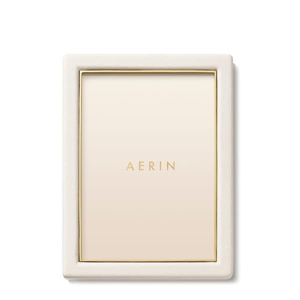 AERIN - Piero Leather Frame - 5x7" - Shadow White-3
