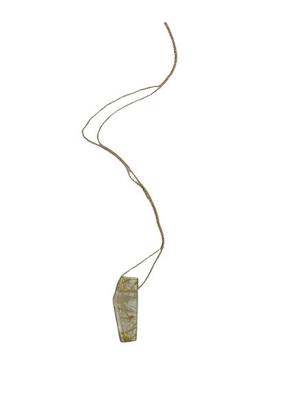 Margaret Solow - Tourmalated Quartz on 14ct Gold Chain Necklace - Handmade in LA