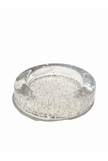 Vintage Iittala Glass Bowl Dish or Ashtray - Textured Base - Timo Sarpaneva - D14xH3cm - Finland