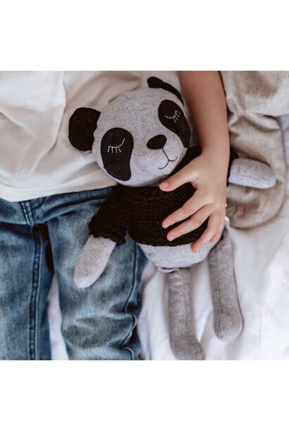 Cecil Panda Soft Toy - Cotton and Australian Merino Wool blend Fabrics