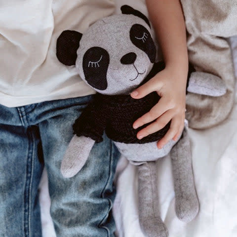 Cecil Panda Soft Toy - Cotton and Australian Merino Wool blend Fabrics-1