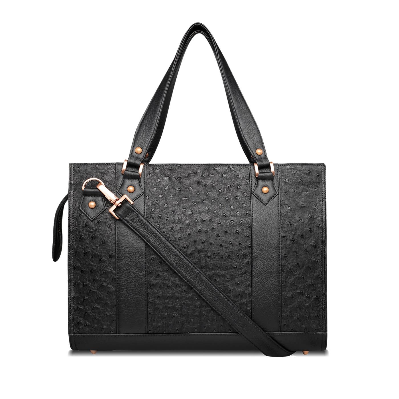 Victoria & Maude - Large Handbag Ostrich Leather  - Antique Gold Hardware - Handmade in Australia-1