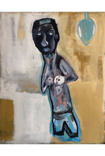 Alberto Ferretti - Il pugile dilettante, 2019 - Oil and acrylic on canvas - 140x110cm