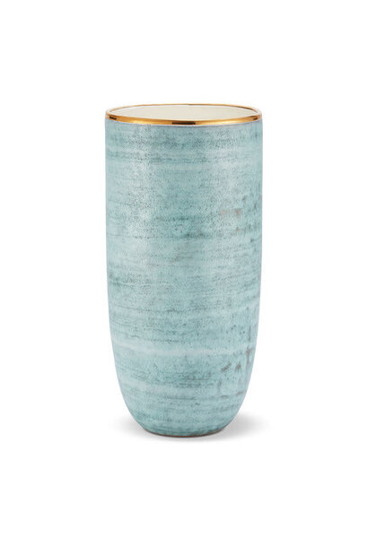 AERIN - Calinda Tall  Vase - Blue Grotto