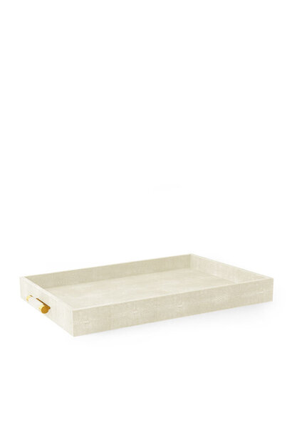 AERIN - Classic Embossed Shagreen Butler Tray - Cream