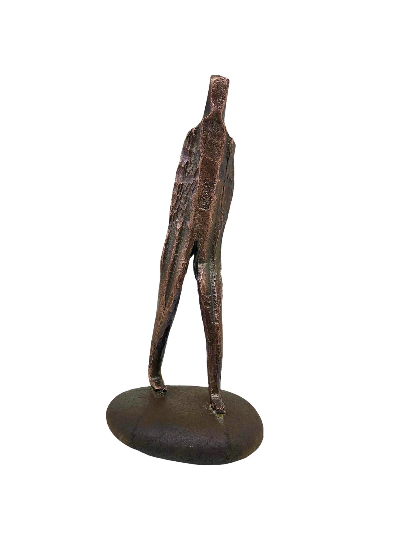 Francesco Petrolo - The Unknown, 2022 - Hand forged iron with copper patina on found rock - 31.5x14.x14cm-1