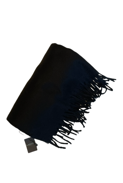 Lanvin - 100% Cashmere Scarf with Fringe - W47x 180cm - Dark Navy