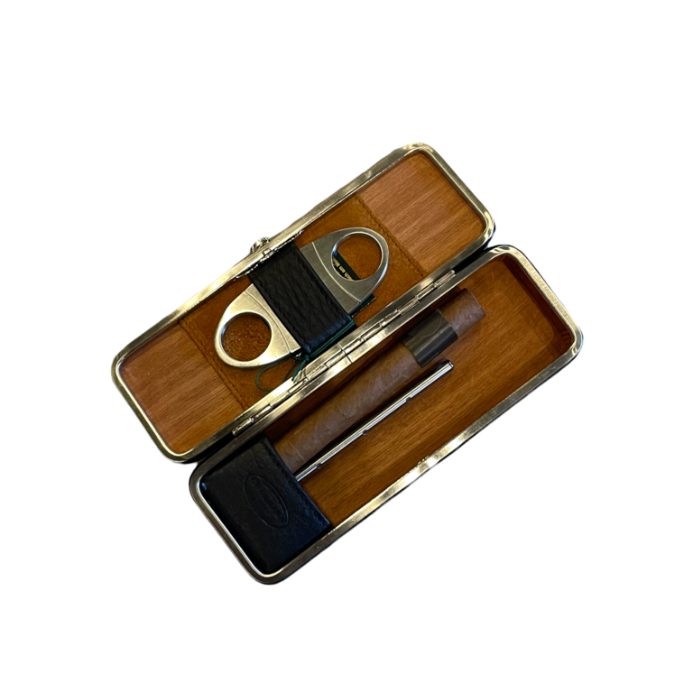Genuine Leather Cigar Case with Cutter Holder — Heartland Leather Works