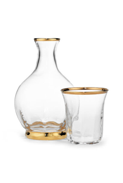 AERIN - Sophia Bedside Carafe and Tumbler - Clear with Gold