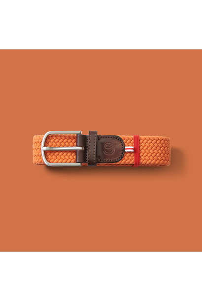 La Boucle Mono Belt - Amsterdam -  Stretchable Woven Belt Made To Fit Many Sizes - Orange