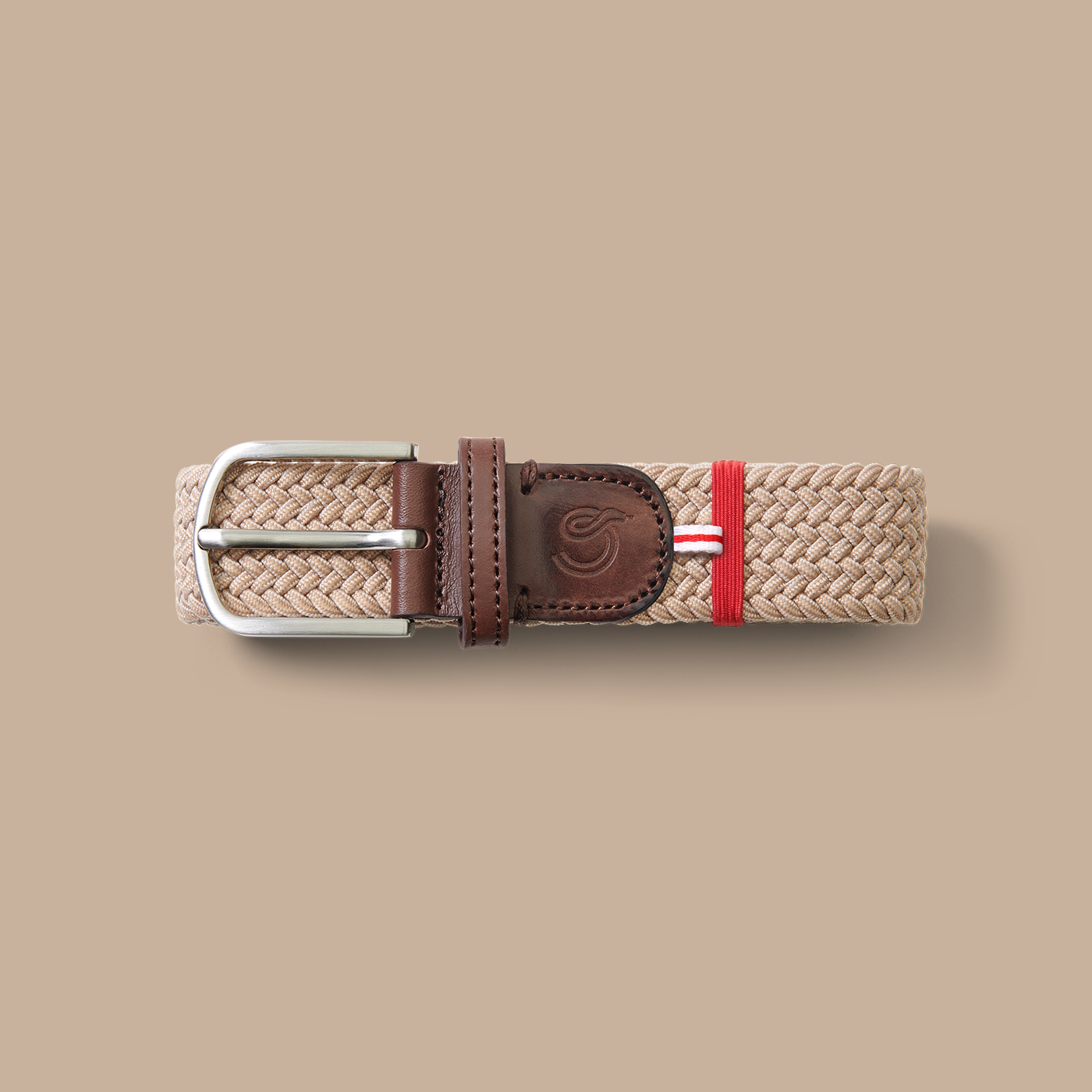 La Boucle Mono Belt - Dubai -  Stretchable Woven Belt Made To Fit Many Sizes - Sand-1