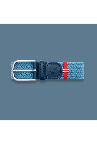La Boucle Mono Belt - Lake Como -  Stretchable Woven Belt Made To Fit Many Sizes - Blue