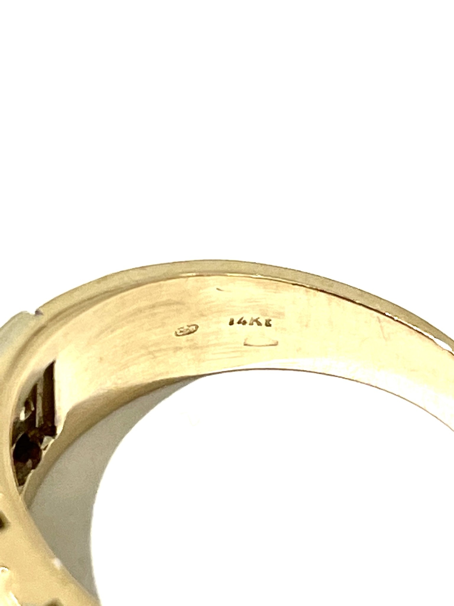 Vintage 14ct Yellow and White Gold Diamond Band Ring 9.6g - 14 Diamonds = 0.28ct H/VS - c1970-2