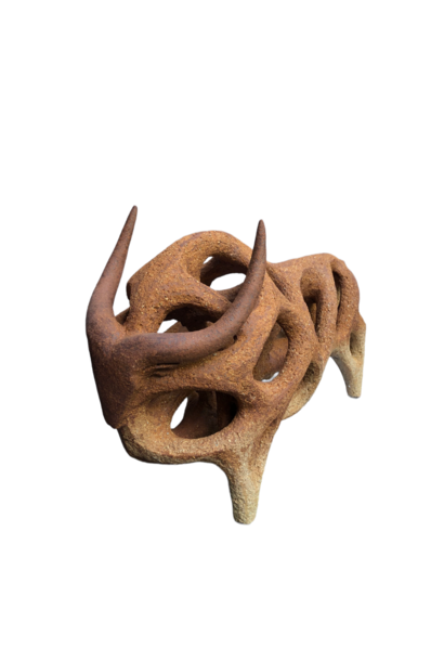 Athena Jahantigh - Small Bull Sculpture - Terracotta Ceramic - 22x15x32cm