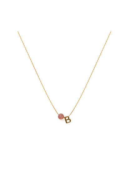 SPIRITUS STONES - LETTER NECKLACE WITH RUBY (SELF-LOVE) & 14ct GOLD FILLED CHAIN